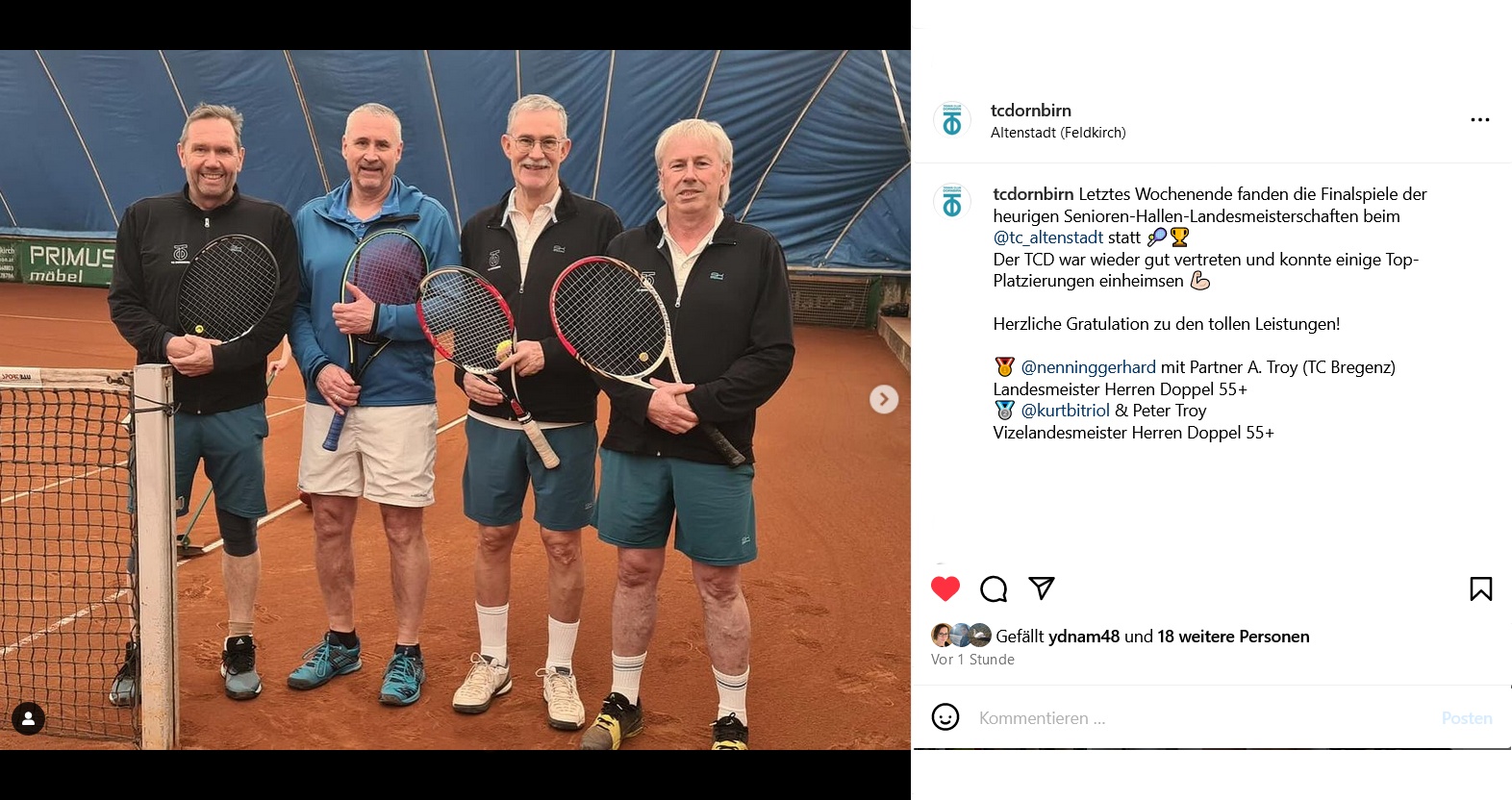 3 von 4 Finalisten sind vom 55er/60er Reservoir des TCD