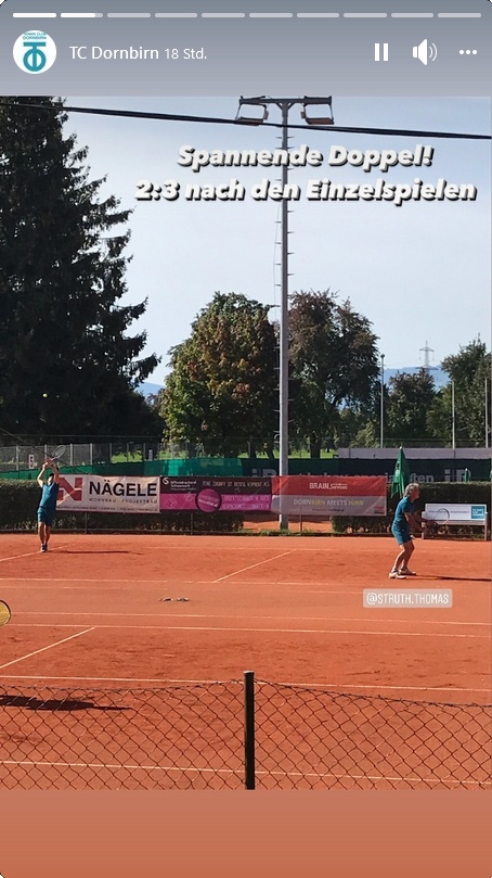 Bild vom zweiten Doppel des TC Dornbirn gegen Wiener Athletiksport Club in der Bundesliga-Begegnung Herren 55