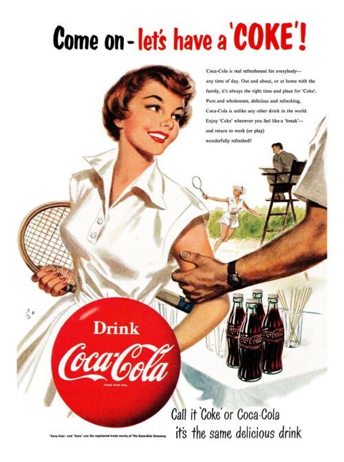 Coca Cola - Vintage Werbung mit Tennis