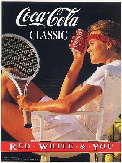 Coca Cola - Vintage Werbung mit Tennis