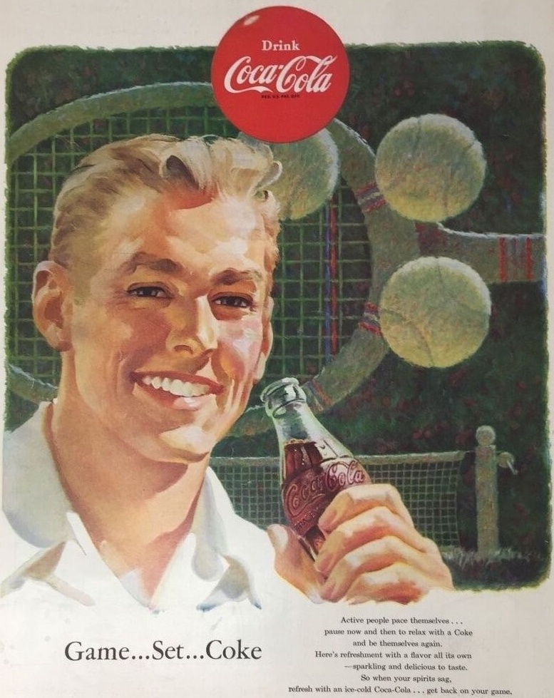 Coca Cola - Vintage Werbung mit Tennis