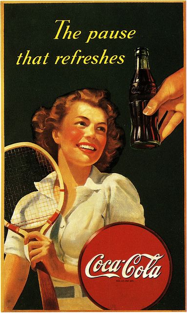 Coca Cola - Vintage Werbung mit Tennis