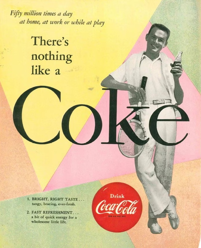 Coca Cola - Vintage Werbung mit Tennis