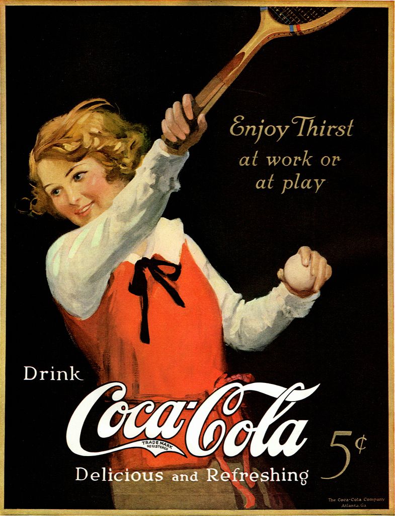 Coca Cola - Vintage Werbung mit Tennis