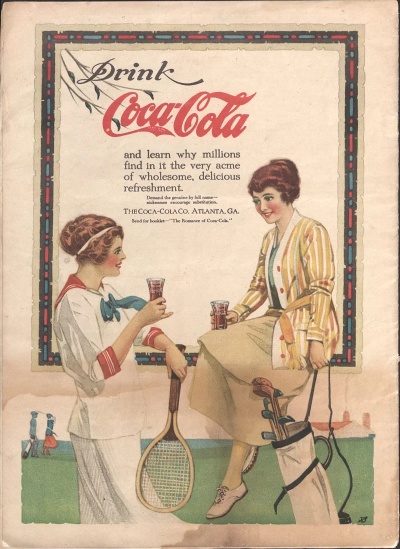 Coca Cola - Vintage Werbung mit Tennis