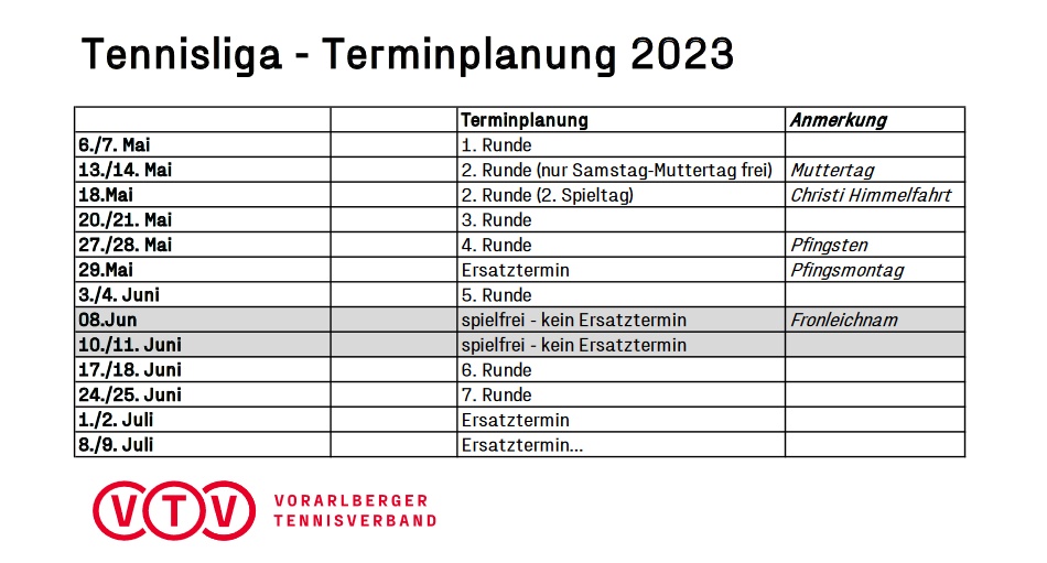 VMM 2023 -Termin�bersicht